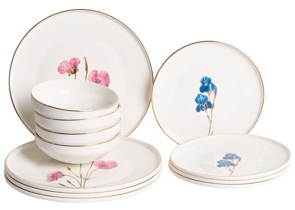 12 darabos étkészlet HYSSOP Porcelán Fehér