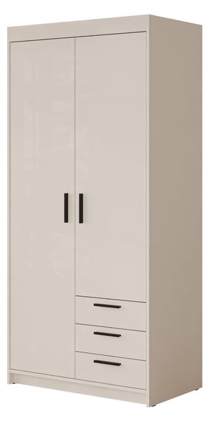 Gardróbszekrény Novduni 112, Laminált forgácslap, 191x90x53cm, Bézs