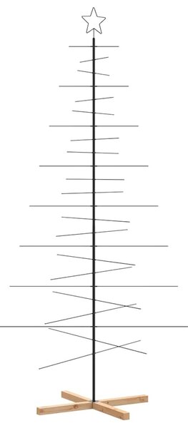 Fekete fém karácsonyfa alap dekorációhoz 210 cm