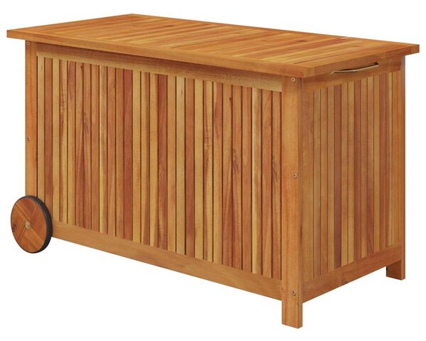 Tömör akácfa kerti tárolóláda kerekekkel 90 x 50 x 58 cm