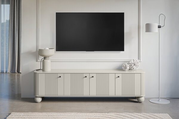 Vesper 4D TV-állvány 187 cm – kasmír / fekete fogantyúk / gömb alakú lábak