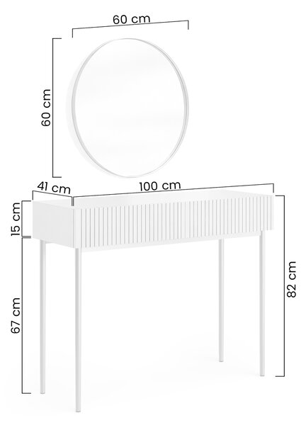 Nicole fésülködőasztal arany tükörrel 60 cm - kasmír / arany lábak