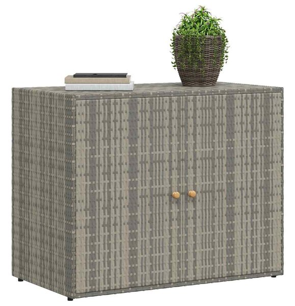 Szürke polyrattan kerti tárolószekrény 100 x 55,5 x 80 cm