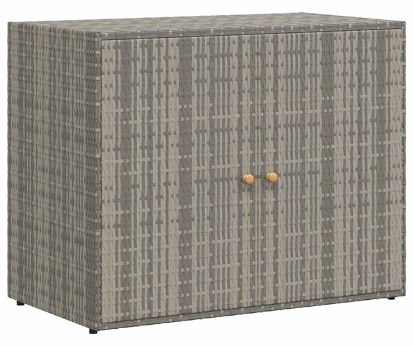 Szürke polyrattan kerti tárolószekrény 100 x 55,5 x 80 cm