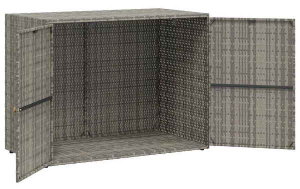 Szürke polyrattan kerti tárolószekrény 100 x 55,5 x 80 cm