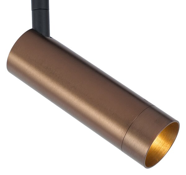 Modern sötét bronz spotlámpa 1 fázisú sínrendszerhez GU10 35mm - Slimline Uzzy
