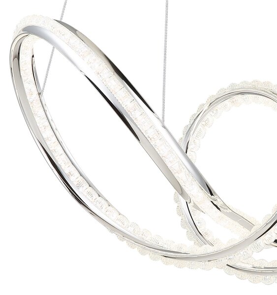 EVANGELINE LED függőlámpa, króm, 60 cm, 45W, 2475 lm, 2700–6000K