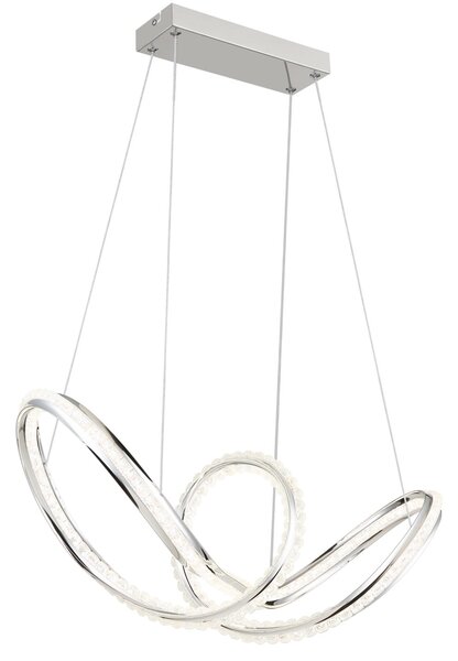 EVANGELINE LED függőlámpa, króm, 60 cm, 45W, 2475 lm, 2700–6000K
