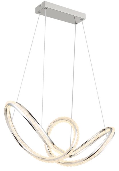 EVANGELINE LED függőlámpa, króm, 60 cm, 45W, 2475 lm, 2700–6000K