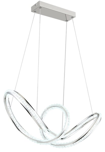 EVANGELINE LED függőlámpa, króm, 60 cm, 45W, 2475 lm, 2700–6000K