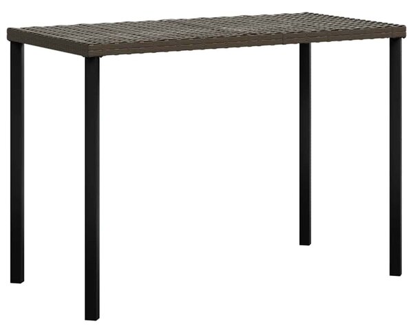 5 személyes barna polyrattan L-alakú kanapészett párnákkal