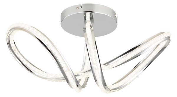 EVANGELINE LED mennyezeti lámpa, króm, 50 cm, 40W, 2200 lm, 2700–6000K