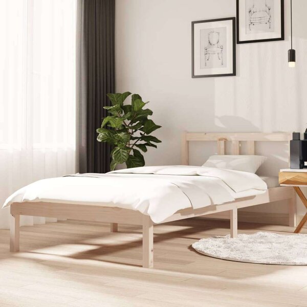 VidaXL tömör fenyőfa ágykeret 90 x 190 cm (3FT Single)