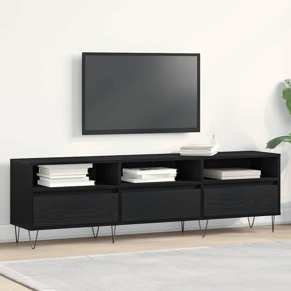 TV szekrény 150 x 30 x 44,5 cm Fekete tölgy Szerelt Fa