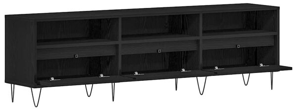 TV szekrény 150 x 30 x 44,5 cm Fekete tölgy Szerelt Fa