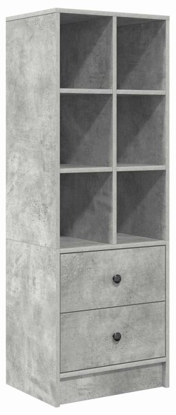 Asztal fiókkal polcokkal tárolóval 2 pcs Beton Szürke