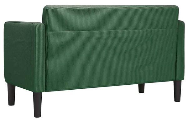 VidaXL sötét zöld kordbársony szövet loveseat kanapé 109 cm