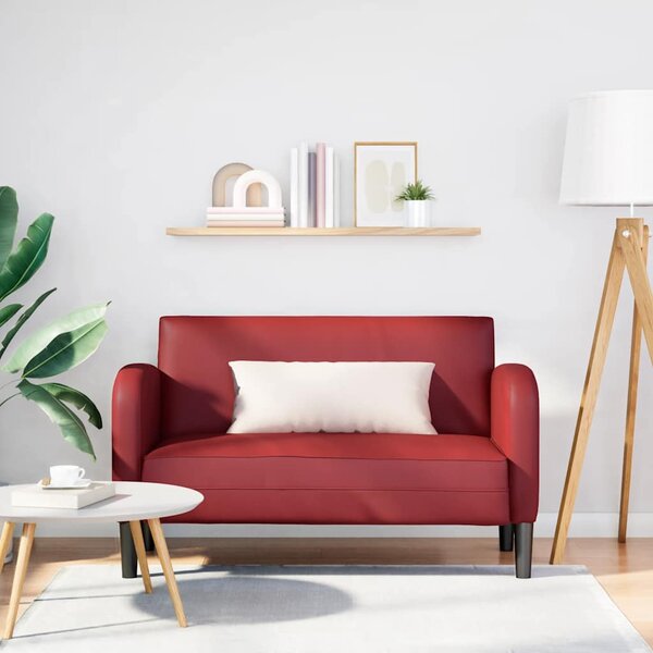 Bordó műbőr loveseat kanapé 110 cm