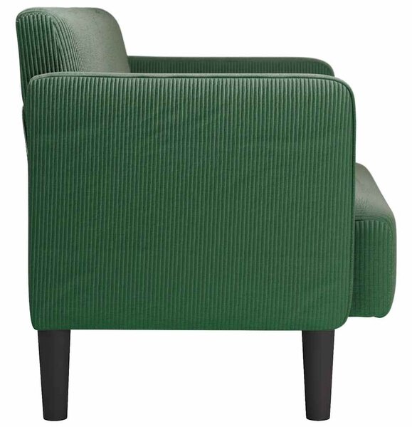 VidaXL sötét zöld kordbársony szövet loveseat kanapé 109 cm
