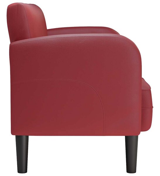 Bordó műbőr loveseat kanapé 110 cm