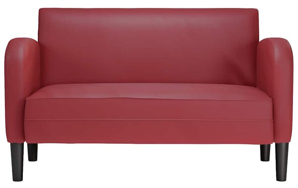 Bordó műbőr loveseat kanapé 110 cm