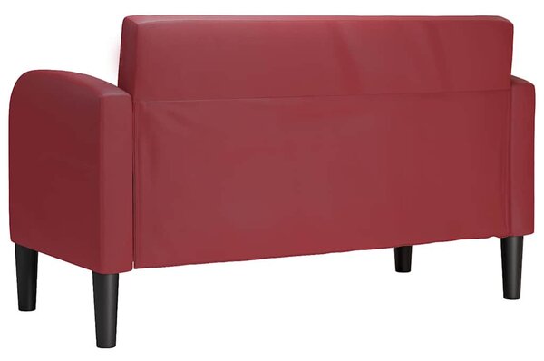 Bordó műbőr loveseat kanapé 110 cm