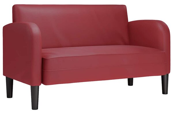 Bordó műbőr loveseat kanapé 110 cm