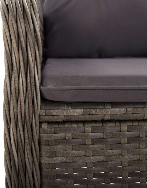 VidaXL 3 részes szürke polyrattan kerti bisztrószett