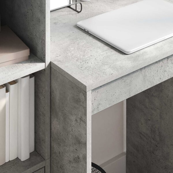 Asztal fiókkal polcokkal tárolóval 2 pcs Beton Szürke