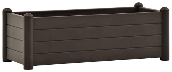 Kávészínű kerti PP magaságyás 100 x 43 x 35 cm