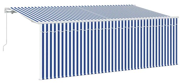 Behúzható napellenző Kék és Fehér 400 x 200 cm