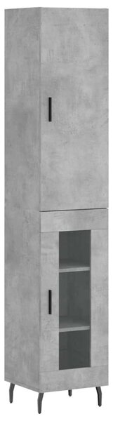 Modern Magas Szekrény - Betonszürke - 34,5x34x180 cm