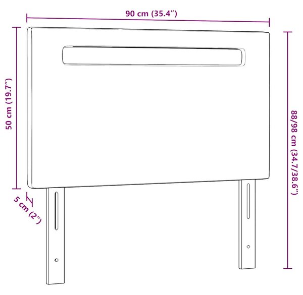 Fejtámla LED -es lámpákkal Falra szerelhető Szürke 90 cm PVC
