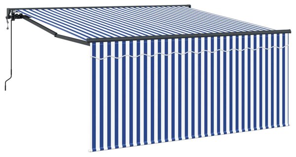 Behúzható napellenző Kék és Fehér 300 x 250 cm