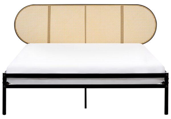 Ágy PE Rattan BOULIN 160 x 200 cm Fekete