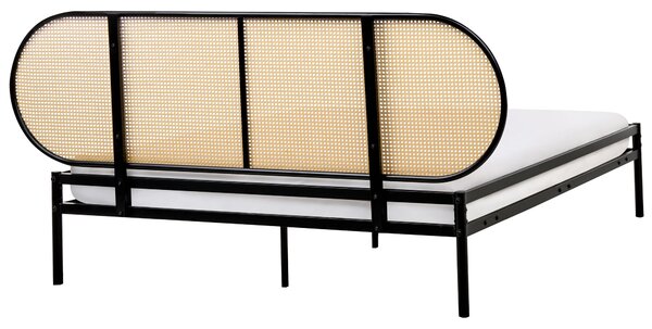 Ágy PE Rattan BOULIN 160 x 200 cm Fekete