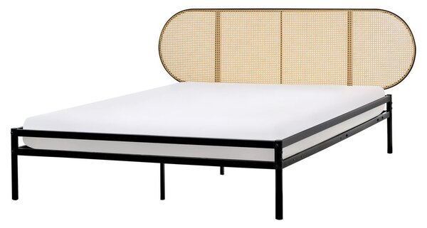 Ágy PE Rattan BOULIN 160 x 200 cm Fekete