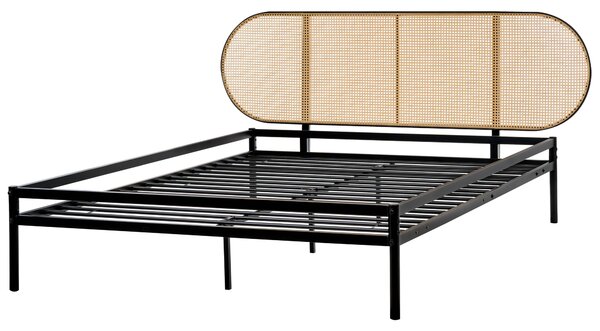 Ágy PE Rattan BOULIN 160 x 200 cm Fekete