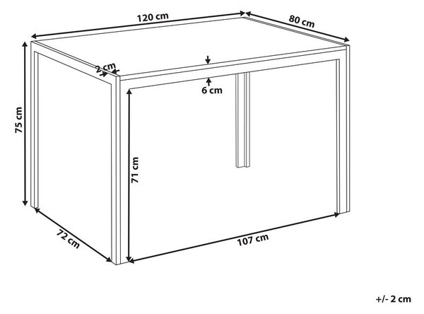Étkezőasztal MANN Barna/fekete 120 cm 80 cm