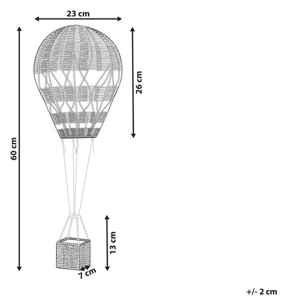 Fali Dekoráció Lufi BEMBA Rattan 60 cm Természetes