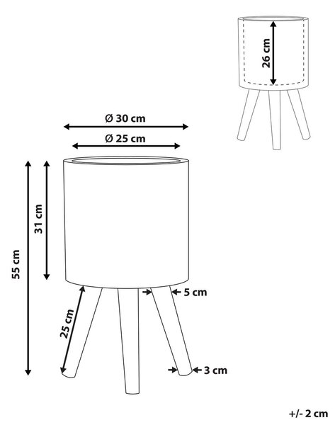 Magasított virágállvány MILINA 30 cm Bézs