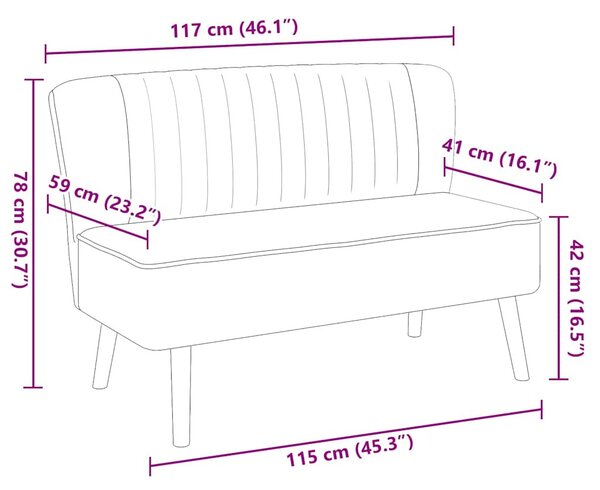 Zöld szövetkanapé 117 x 55,5 x 77 cm