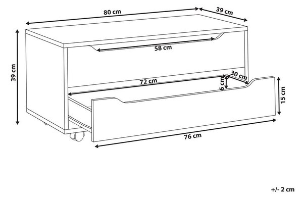 Fürdőszobai szekrény OSASCO kerekekkel 80 cm Fehér