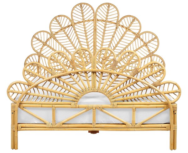 Ágy Rattan FLORENTINE 140 x 200 cm Világosbarna