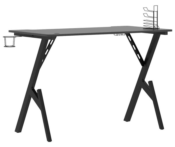 Fekete Y-lábú gamer asztal 110 x 60 x 75 cm