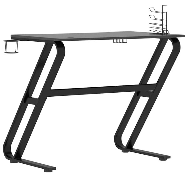 Fekete ZZ-lábú gamer asztal 90 x 60 x 75 cm