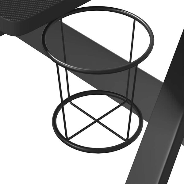 Fekete ZZ-lábú gamer asztal 90 x 60 x 75 cm