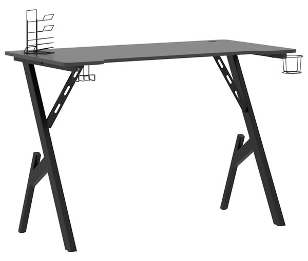 Fekete Y-lábú gamer asztal 110 x 60 x 75 cm