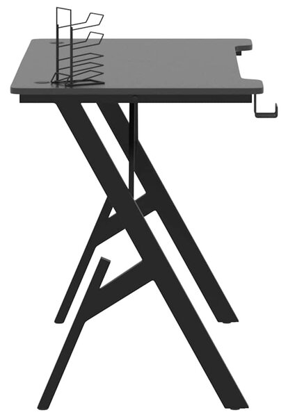 Fekete Y-lábú gamer asztal 110 x 60 x 75 cm