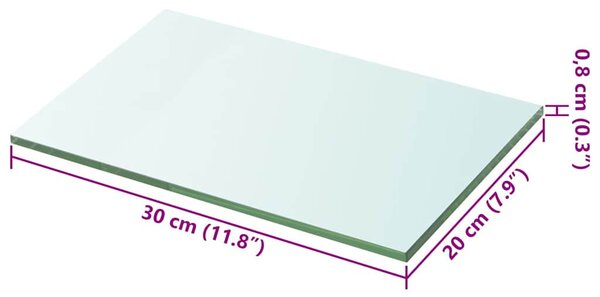 Átlátszó üvegpolc panel 20x30 cm